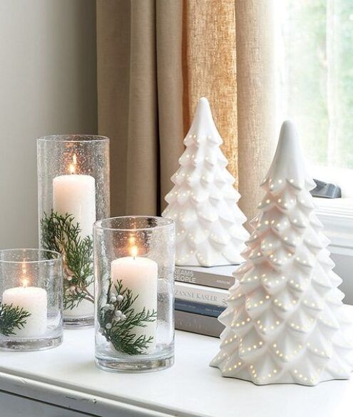 Decorate with homemade holiday luminaries.